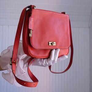 Fun vintage 90s/y2k Fossil bold orange leather cross body‎ purse